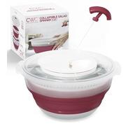 Cook with Color Foldable Lettuce Dryer - 4 QT Space Saving Lettuce Dryer with Folding Colander, Ideal for Washing and Drying Fruits and Vegetables (Rose)