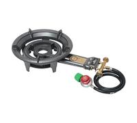 COOKAMP Propane Wok Burner, Cast Iron Single Burner Camping Stove With Regulator And Hose,High Pressure Portable Gas Stove For Camping Outdoor Cooking SH90 (SH90)