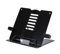 Cookbook Holder - Iron Foldable Page Clip Stand, 400g Desktop Recipe Riser, 20cm Adjustable Book Rest | Metal Kitchen Bookstand for Office Library Bedroom Studying Cafe Bookstore Reading Display