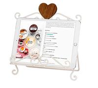 Cookbook Stand Cream Recipe Book Holder Tablet Easel Kitchen Worktop Recycled Iron Cook Book Stand (W669)