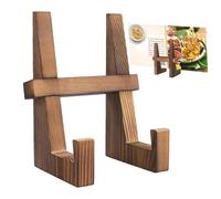 Cookbook Stand, Recipe Book Holder, Wooden Cookbook Reading Stand with Side Holder for Stable Viewing While Cooking, Kitchen Reading Shelf for Preparing Meals at the Counter