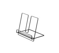 Cookbook Stand with Page Clips - Adjustable Recipe Book Holder for Kitchen Counter, Stylish Display Stand for Cookbooks and Reading (Black)