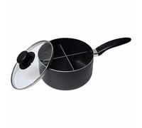 COOKCLASSIC 4-Way Divided Saucepan, 20cm, Non-Stick, Removable Divider, Vented Lid, UK Made