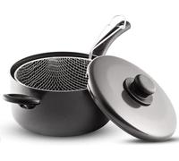 Cookclassic Aluminium Non-Stick Chip Pan with Basket Fryer and Helper Handle Saucepan-22cm