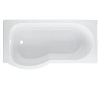 Cooke & Lewis Adelphi White Curved Acrylic P-Shaped Left-Handed Shower Bath (L)1495mm (W)800mm
