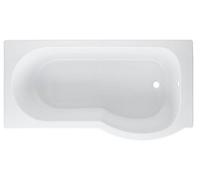Cooke & Lewis Adelphi White Curved Acrylic P-Shaped Right-Handed Shower Bath (L)1495mm (W)800mm