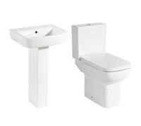 Cooke & Lewis Fabienne Alpine White Close-Coupled Toilet & Full Pedestal Basin