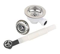 Cooke & Lewis Kitchen Sick Bowl Wast and Overflow Kit with Basket Strainer (1 Bowl or 2 Bowl Sinks) (1 Bowl)