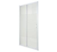 Cooke & Lewis Onega Blanc Frosted Striped Pattern Sliding Shower Door (H)190Cm (W)120Cm
