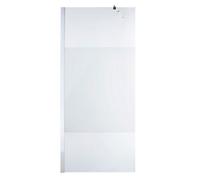 Cooke & Lewis Onega Chrome Effect Frosted Striped Walk-In Wet Room Glass Screen & Bar (H)195Cm (W)90Cm