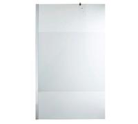 Cooke & Lewis Onega Chrome Effect Frosted Striped Walk-In Wet Room Glass Screen (H)195Cm (W)120Cm