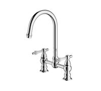 Cooke & Lewis Sherrard Chrome Effect Kitchen Deck Bridge Tap