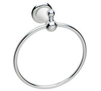 Cooke & Lewis Timeless Chrome Effect Ceramic & Metal Wall-Mounted Towel Ring (W)16Cm