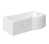 Cooke & Lewis White Easy-Access Acrylic P-Shaped Left-Handed Shower Bath (L)1675mm (W)850mm