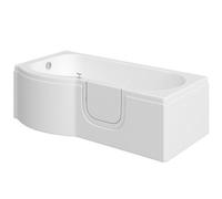 Cooke & Lewis White Easy-Access Acrylic P-Shaped Right-Handed Shower Bath (L)1675mm (W)850mm