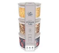 Cooke & Miller 300ml Storage Tubs with Locking Lids 3 Pack Assorted Colours