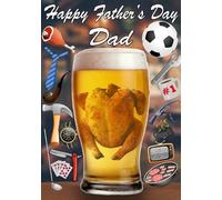 Cooked Chicken Pint Father's Day Greeting Card A5 Dad Things Step Dad Pub Beer PP145