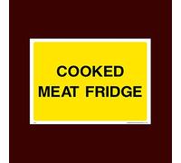 Cooked Meat Fridge Sticker/Self Adhesive Sign - Raw, Cooked, Preparation, Fish, Food, Wash Hands (FP9)
