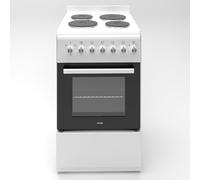 Cooker - Electric Cooker, 4 Powerful Hotplates, Electric Oven, Smart Cooking Controls & Programs, 50cm Width, Freestanding Design, White, Ideal For Smaller Kitchens & Couples - C01FS50E17W