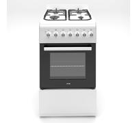 Cooker - Gas Cooker, Versatile 4 Burner Gas Hob, Electric Oven, Smart Cooking Controls & Programs, 50cm Width, Freestanding Design, White, Ideal For Smaller Kitchens & Couples - C01FS50G17W