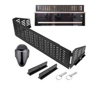 Cooker Guard Child Safety Lock, 45 to 70 cm extendable, Black, Set with Oven Door Baby Safety Lock, Cooker Guard Grid with hinged Side Wings, Foldable and stowable, hob Cover