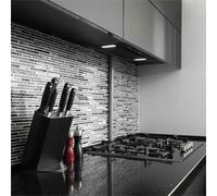 Cooker Hood 52 cm Angled Kitchen Extractor Fan Chimney Stainless Steel LED Black [EEK: D]