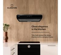 Klarstein Cooker Hood, Extractor Fan for Kitchen w/Dishwasher Safe Aluminium Grease Filter, 175 m³/h Airflow, LEDs, Touch Controls Cooker Hoods, Wall Mount Steel Fan Vent Hoods, Kitchen Extractor Fan