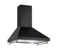 Cooker Hood 60 cm Kitchen Extractor Chimney Hood Steel Retro 644 m³/h Black LED [EEK: C]