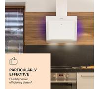 Cooker Hood 60cm Angled Extractor Fan Chimney Hood Kitchen Glass Head Free White [EEK: A+]