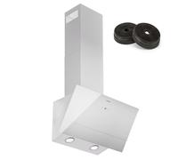 Cooker Hood 60cm Angled Extractor Fan Chimney Hood Kitchen Stainless Glass White