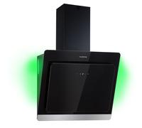 Cooker Hood 60cm Angled Kitchen Extractor Fan Chimney Hood Head Free Glass Black [EEK: A++]