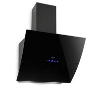 Cooker Hood 60cm Angled Kitchen Extractor Fan Chimney Hood LED Glass Touch Black