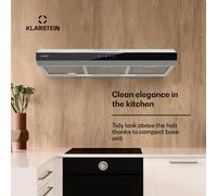 Cooker Hood 90 cm Extractor Fan Kitchen Chimney Hood LED Touch Covertible Silver [EEK: B]
