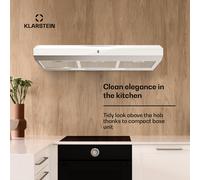 Klarstein Cooker Hood, Extractor Fan for Kitchen w/Dishwasher Safe Aluminium Grease Filter, 175 m³/h Airflow, LEDs, Touch Controls Cooker Hoods, Wall Mount Steel Fan Vent Hoods, Kitchen Extractor Fan