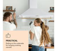 Cooker Hood 90 cm Kitchen Extractor Chimney Hood Stainless Steel 610 m³/h White [EEK: A]