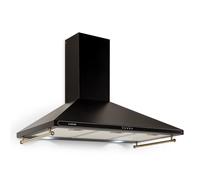 Cooker Hood 90 cm Kitchen Extractor Chimney Hood Steel Retro 644 m³/h Black LED [EEK: C]