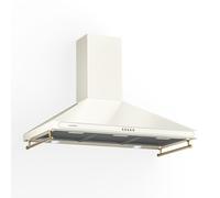 Cooker Hood 90 cm Kitchen Extractor Chimney Hood Steel Retro 644 m³/h Ivory LED