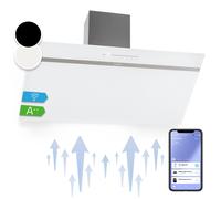 Cooker Hood 90cm Angled Kitchen Extractor Chimney Hood Head Free App Touch White