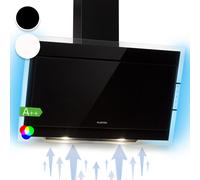 Cooker Hood 90cm Black Angled Kitchen Extractor Fan Chimney Hood Glass Touch LED [EEK: A++]
