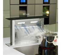 Cooker Hood Downdraft Extractor 60 cm Kitchen Island Retractable Steel Black [EEK: D]