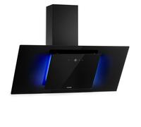 Klarstein Eleonora - Head-Free Extractor Hood, EEC A ++, Exhaust Air Capacity: 426 m³ / h, Touch Control, RGB Ambience Colour, 60dB, Circulating Air and Exhaust Air, LED, Grease Filter, 90cm - Black
