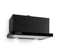 Klarstein Vinea Substructure Cooker Hood - Kitchen Extractor Fan, Extractor Hood, Pull-Out Flat Screen Hood, Air Output Up to 610 m3/h, 2 Interchangeable Dishwasher-Proof Grease Filters, Black