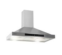 Klarstein Zelda 90 Extractor Hood - Cooking Hood, 210W, 3 Levels, 650m³/h, 90cm LED, Energy Efficiency Class B, 3 Grease Filters, Mounting Set with Wall Brackets, Stainless Steel, Silver