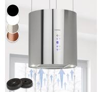 Cooker Hood Island Cooker Extractor Hood 35cm Kitchen Ceiling Hood Steel Silver [EEK: B]