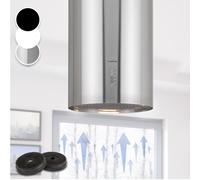 Klarstein Hanging Island Cooker Hood, Extractor Fan for Kitchen Islands, 600m³/h Airflow, Timer, Adjustable Kitchen Extractor Fan w/Pipe Design, Timer, 3 Mode Cooker Hoods, Activated Carbon Filters