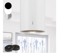 Klarstein Hanging Island Cooker Hood, Extractor Fan for Kitchen Islands, 600m³/h Airflow, Timer, Adjustable Kitchen Extractor Fan w/Pipe Design, Timer, 3 Mode Cooker Hoods, Activated Carbon Filters