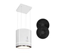 Cooker Hood Island Cooker Extractor Hood 38 cm Kitchen Ceiling Hood Steel White [EEK: A]