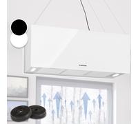 Kronleuchter XL Kitchen Island Extractor Hood 90cm Recirculation 590m³/h LED Touchscreen white