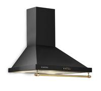 Cooker Hood Kitchen Exhaust Retro 610 m³/h 165 W 2x1.5W LED Wall Rail Black [EEK: A]
