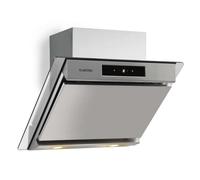 Cooker Hood Kitchen Hob 60cm Chimney LED 190W Angled Exhaust Kitchen Silver [EEK: B]